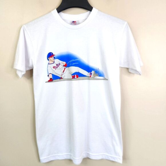 Bayside Trea Turner Smoothest Slide In Baseball Short Sleeve Jersey Tee Small - Picture 1 of 7